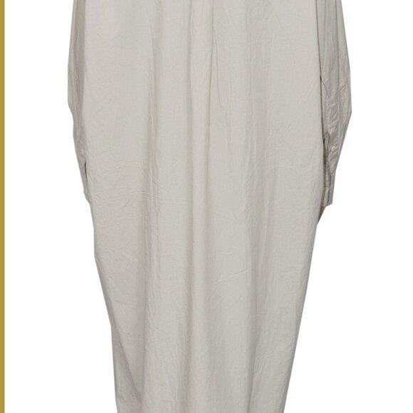 Skall Studio Edgar Shirt Dress Button Light Gray Collared Long Sleeve Maxi L - Picture 6 of 8